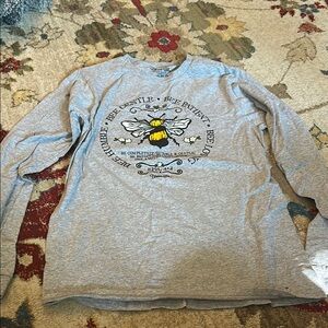 Gray Long Sleeve Bee Graphic Tee